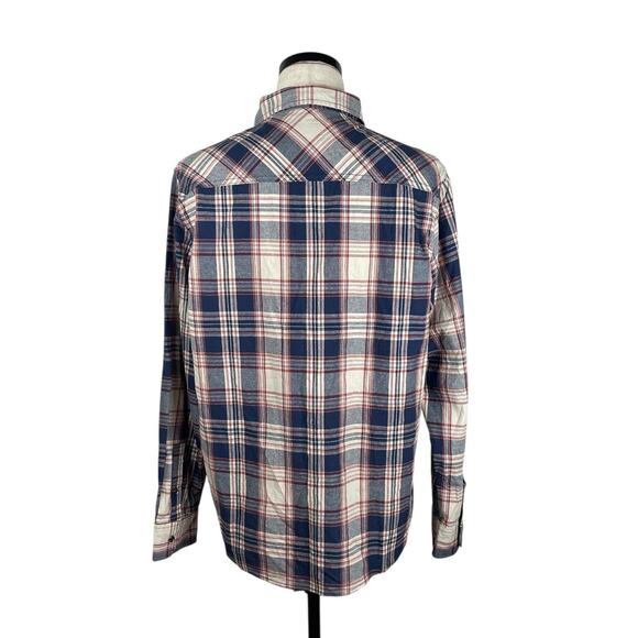 Flag & Anthem Plaid Button Up Shirt Mens Size Extra Large Collared Relaxed Comfy - Picture 3 of 9